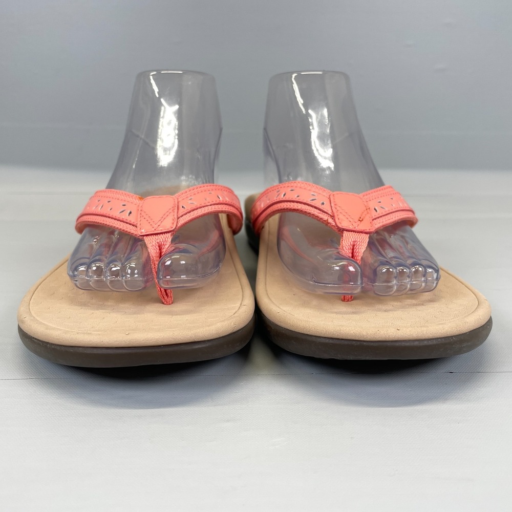 Vionic Casandra Thong Sandals Womens Size 11 Pink Leather Orthotic Comfort Shoes - Picture 3 of 10